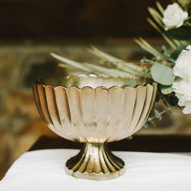 Gold Scalloped Compote 6.25 Inch | Antique Farm House