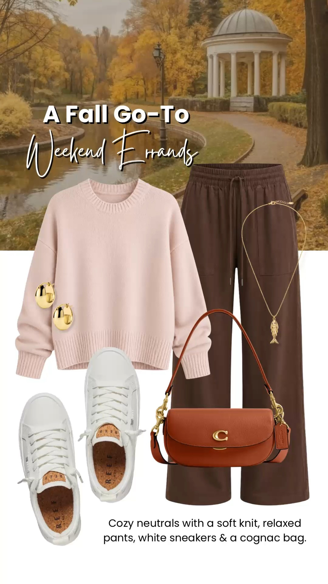 This soft blush sweater and relaxed brown pants are the kind of timeless pieces you’ll reach for all season long. Paired with crisp white sneakers and a classic cognac bag, it’s an easy weekend outfit that feels polished, comfortable, and effortlessly put together.

💡 LTK MADE EASY
❤️ Heart = Support my posts!
🔖 Save = Get sale & restock alerts
📋 Lists = Keep favorites organized
📲 Share = Send lists and products to a friend. Hello, Christmas List!
💬 Comment = Ask me anything about what I’m wearing. :-)

#LTKootd #LTKOver40 #LTKSaleAlert