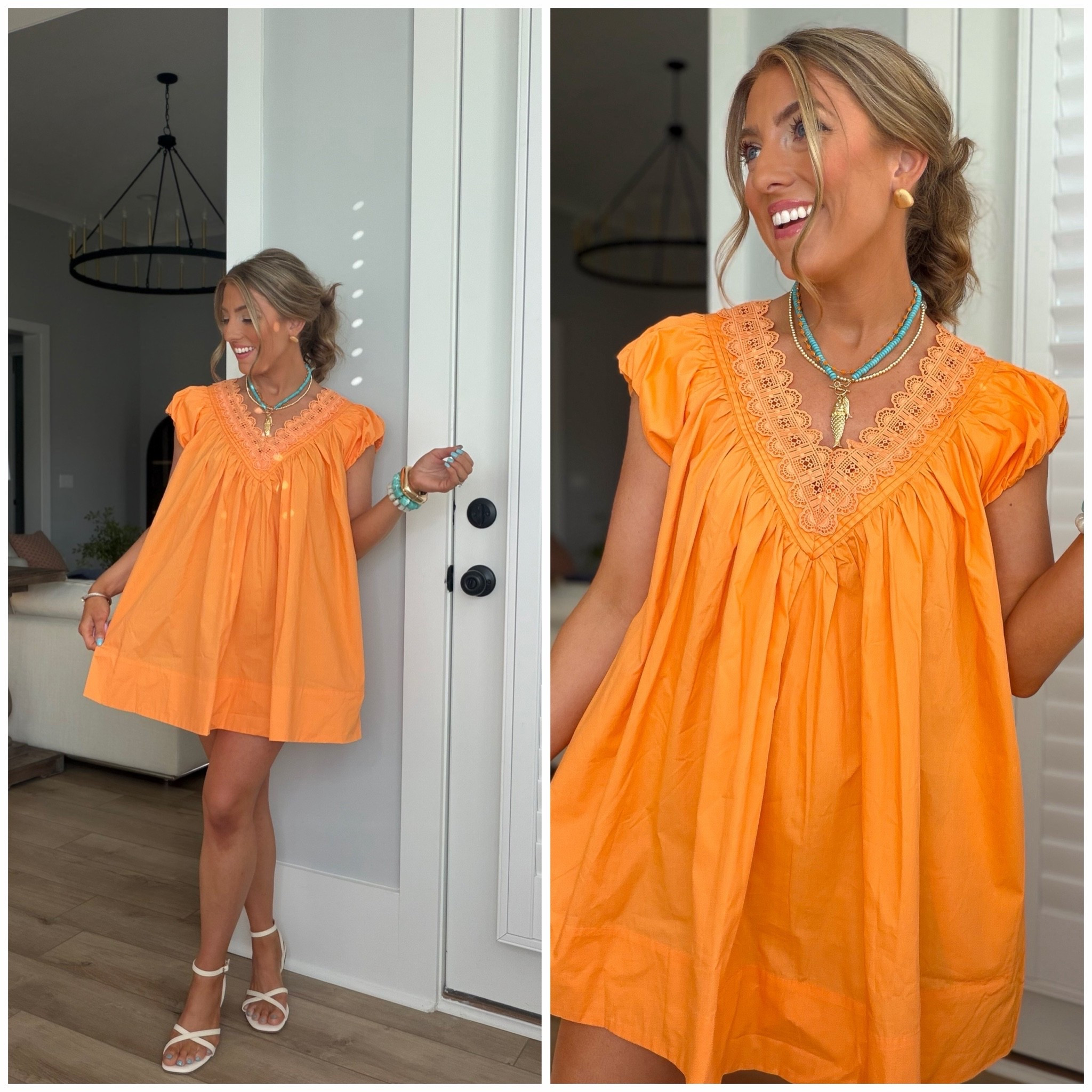 Dinner date night called for this gorgeous Amazon dress 🍊✨ The color, the lace detail, and the breezy 100% cotton fabric make it one of those pieces you’ll reach for all summer long. Lightweight, comfortable, and effortlessly flattering — perfect for dinner, vacation nights, brunch, or any warm-weather occasion.

I styled it with my favorite Amazon beaded necklaces for a fun pop of color and paired it with my go-to Walmart sandals that literally go with everything. 🤍

If you’re looking for a cute summer dress, Amazon fashion finds, cotton dresses for women, or vacation outfit ideas, this one is definitely worth adding to your cart!

#AmazonFashion #AmazonFinds #AmazonStyle #SummerDress #CottonDress #DinnerOutfit #OOTN #SummerStyle #VacationOutfit #VacationStyle #AmazonDress #AffordableFashion #FashionFinds #SummerOutfitIdeas #CasualChic #WalmartFashion #WalmartStyle #SummerWardrobe #DateNightOutfit #StyleInspiration

#LTKootd #LTKPetite