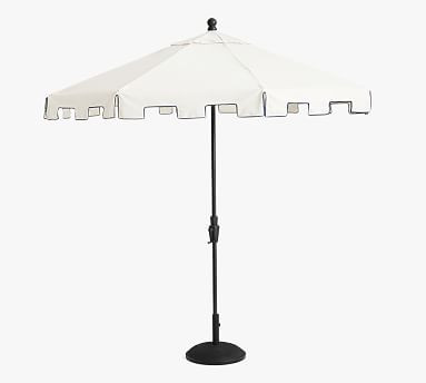 9' Round Outdoor Capri Patio Umbrella – Rustproof Aluminum Tilt Frame​, Black | Pottery Barn (US)
