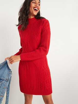 Cozy Textured-Knit Sweater Dress for Women | Old Navy (US)