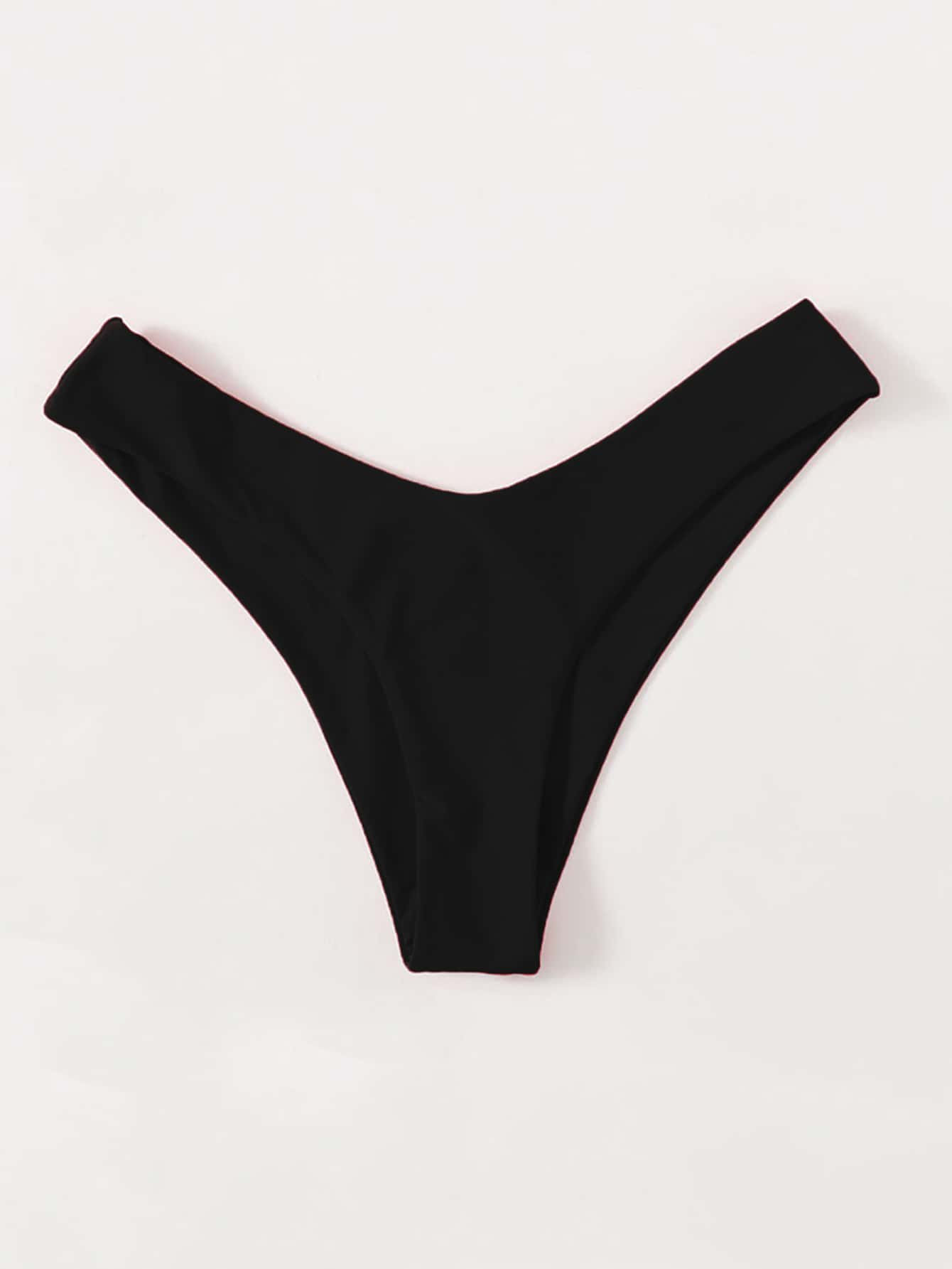 Solid High Cut Bikini Bottom | SHEIN