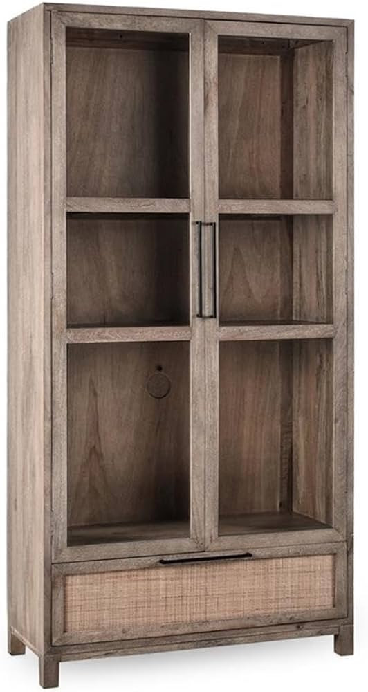 Classic Home Jensen 83" Tall 2 Door 1 Drawer Solid Wood Cabinet Taupe | Amazon (US)
