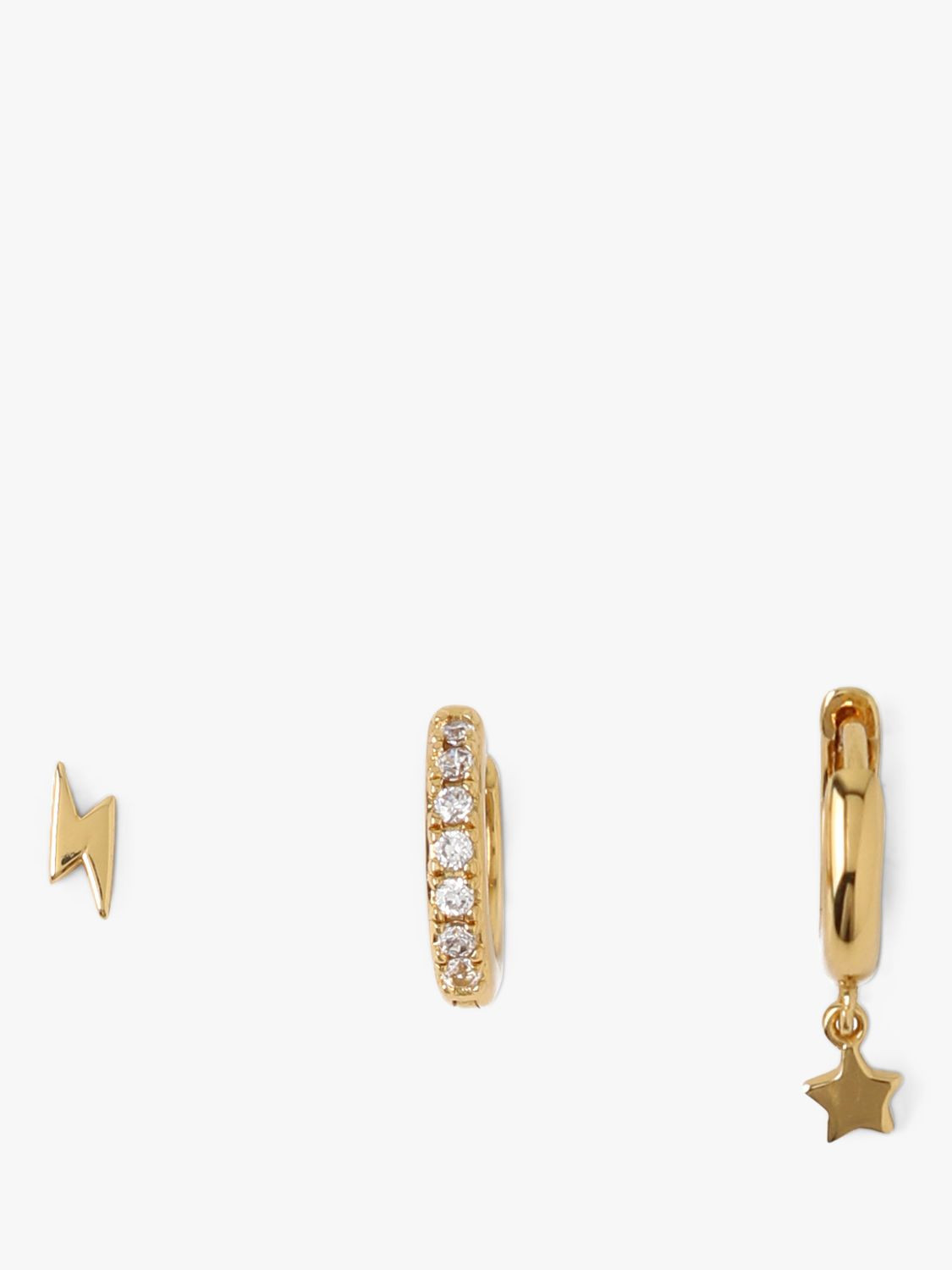 Orelia Lightning and Star Ear Party Earrings, Pale Gold | John Lewis (UK)