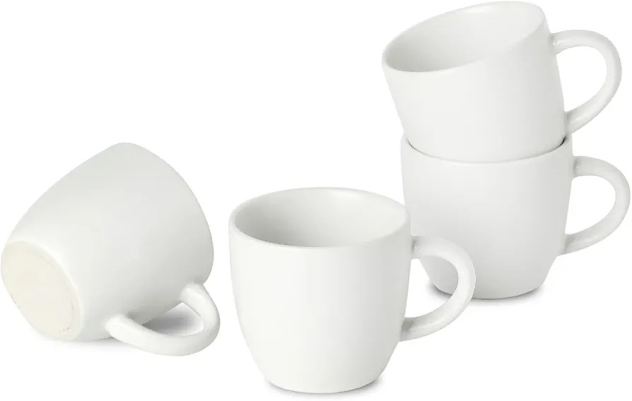 HASENSE Ceramic 3 OZ Espresso Cups, Porcelain Espresso Demitasse Cups Set of 4 for Double shot, L... | Amazon (US)