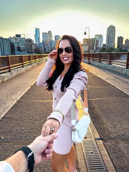 Under $30 amazon button front puff sleeve sweater dress (small, 5+ colors), under $50 amazon similar white and gold loafers, rayban aviator sunglasses and under $30 amazon designer inspired bag — a perfect old money look for less! #founditonamazon 

#LTKfindsunder50 #LTKxPrime #LTKshoecrush