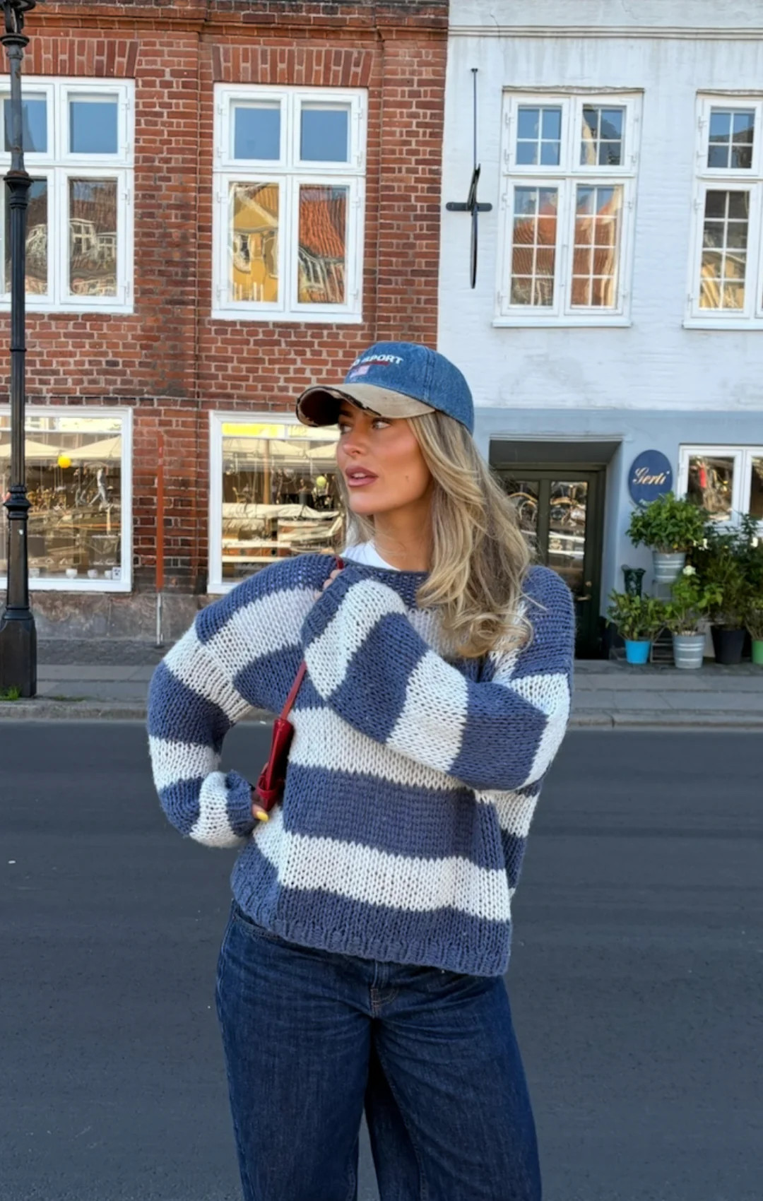 Navy Forget Me Not Stripe Jumper | Kiwi and Co