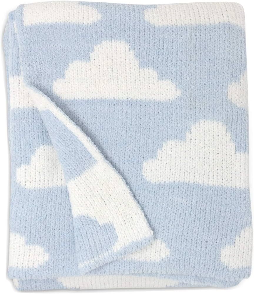 Living Textiles Blue Clouds Chenille Soft Baby Blanket Reversible Premium Cozy Fabric for Best Co... | Amazon (US)