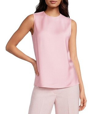 Wakefield Satin Crew Neckline Sleeveless Blouse | Dillard's