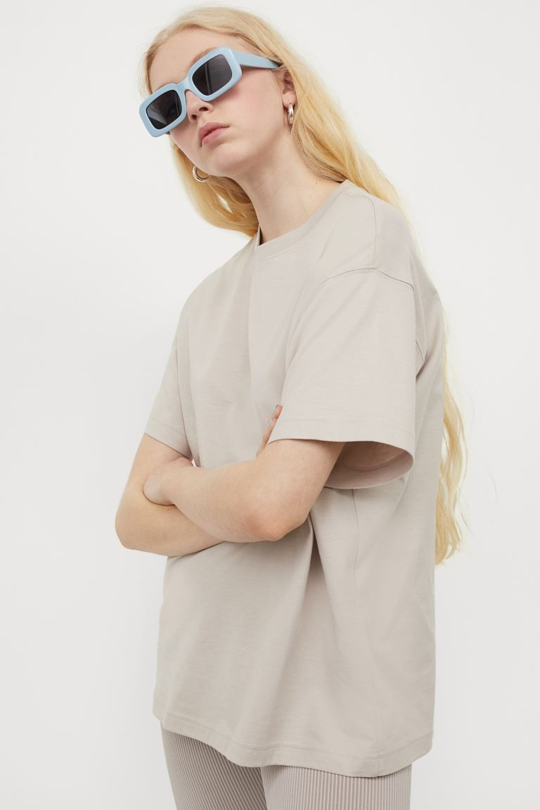 Wide-cut Cotton T-shirt | H&M (US + CA)