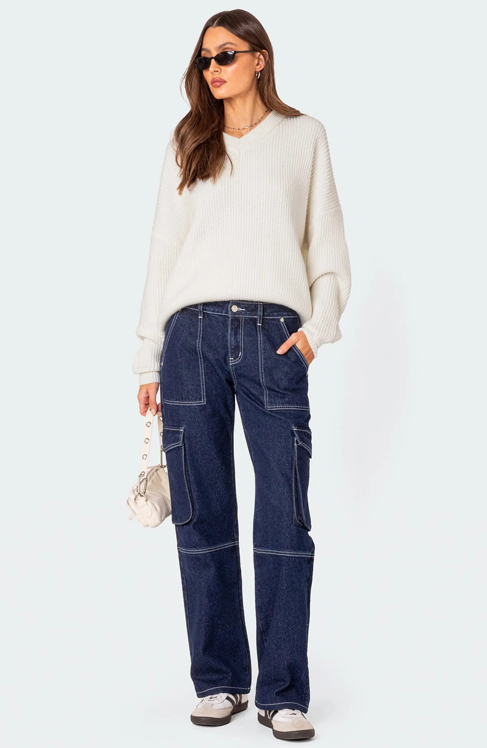 EDIKTED Denny Oversize V-Neck Sweater | Nordstrom | Nordstrom