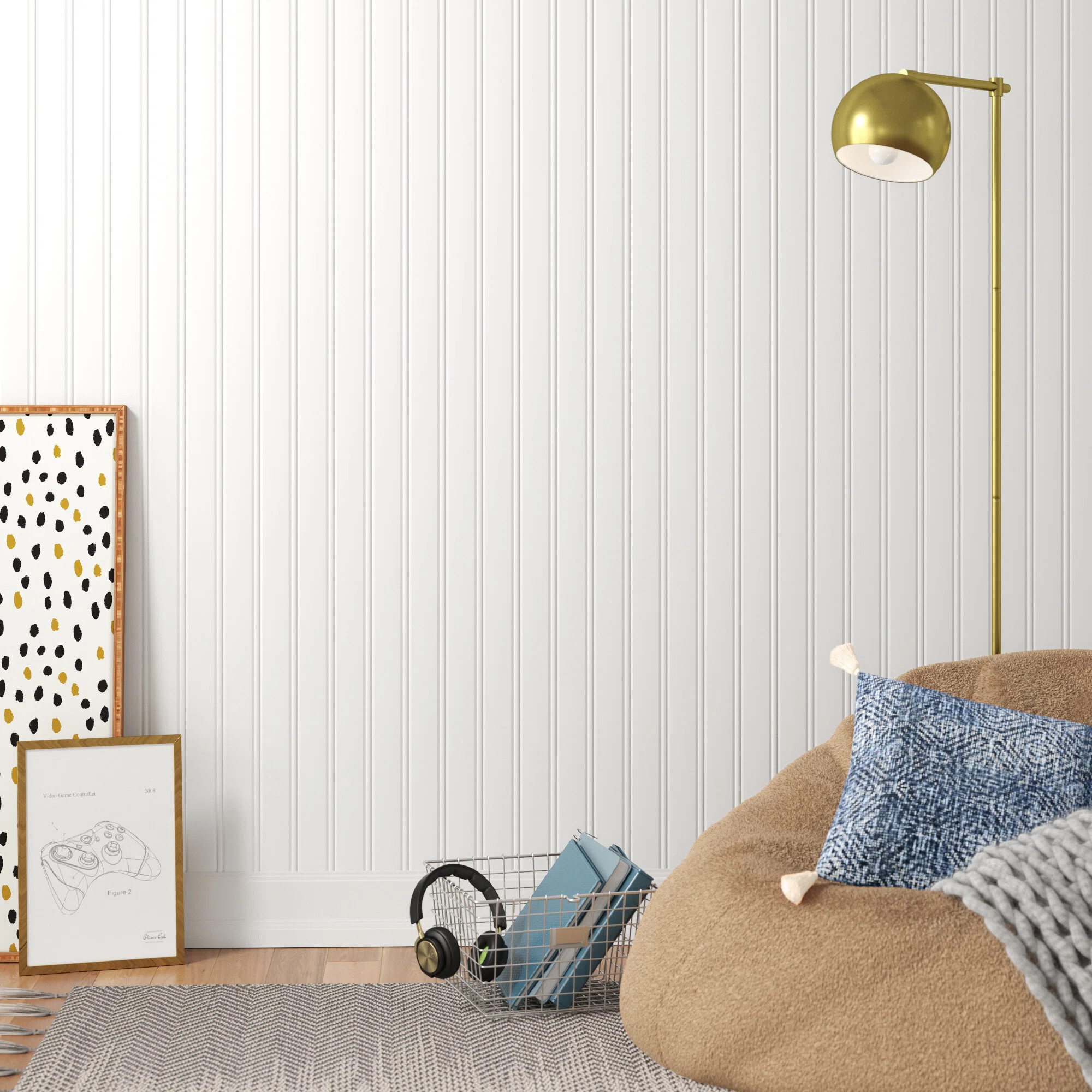 Paintable Beadboard 3D Embossed Wallpaper Roll | Wayfair North America