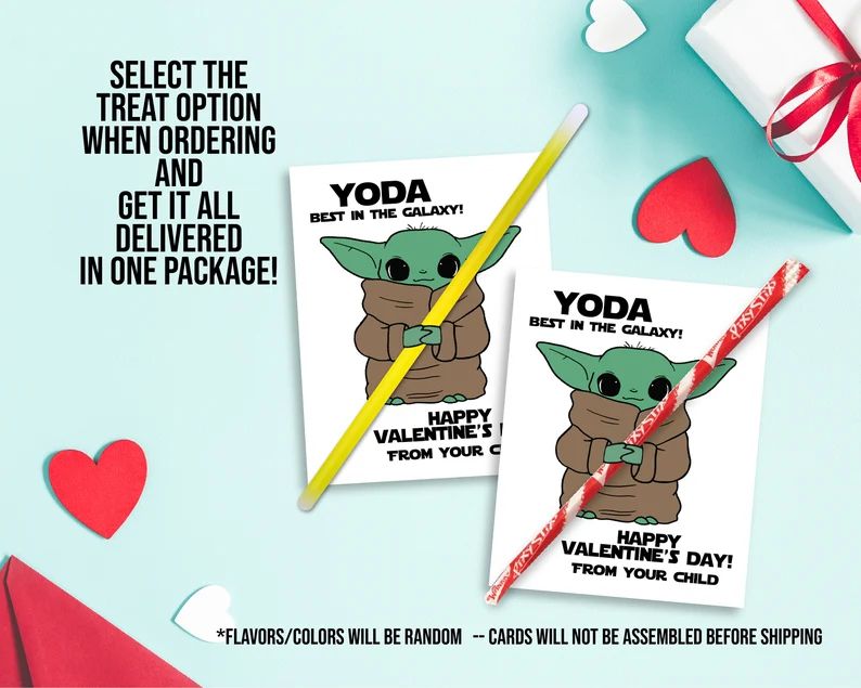 Printed Valentine Baby Yoda Best in Galaxy Card Customized | Etsy | Etsy (US)