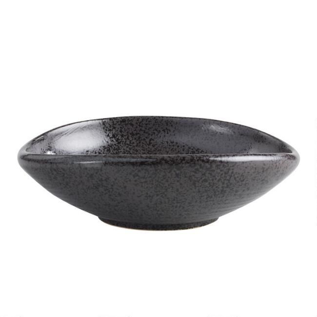 Black Zen Shallow Salad Bowls Set of 2 | World Market