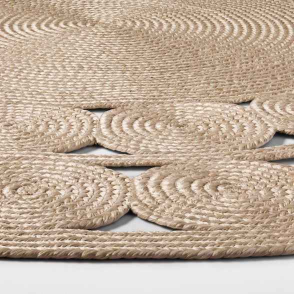 Round Ornate Braided Outdoor Rug Neutral - Opalhouse™ | Target