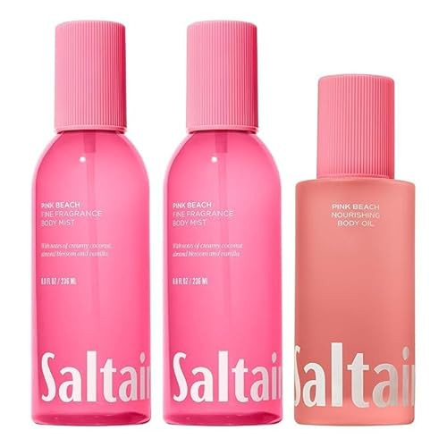 Saltair Pink Beach Body Mist & Body Oil Bundle – 2x Body Spray (8oz) + Hydrating After Shower Oil (4oz) | Amazon (US)