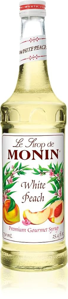 Monin - White Peach Syrup, Juicy Ripe Peach Flavor, Perfect for Cocktails, Mocktails, Iced Teas, & Smoothies, Gluten-Free, Non-GMO (750 ml) | Amazon (US)