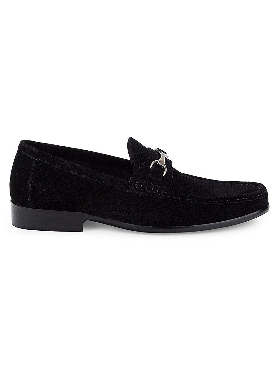 Saks Fifth Avenue Men's Donatello Perforated-Suede Mocassin Loafers - Black - Size 9 | Saks Fifth Avenue OFF 5TH
