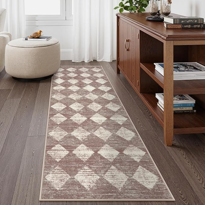 Lahome Zelie Moroccan Treills Runner Rug, 2x6 Beige Washable Rug Runner Carpet Runners for Hallwa... | Amazon (US)
