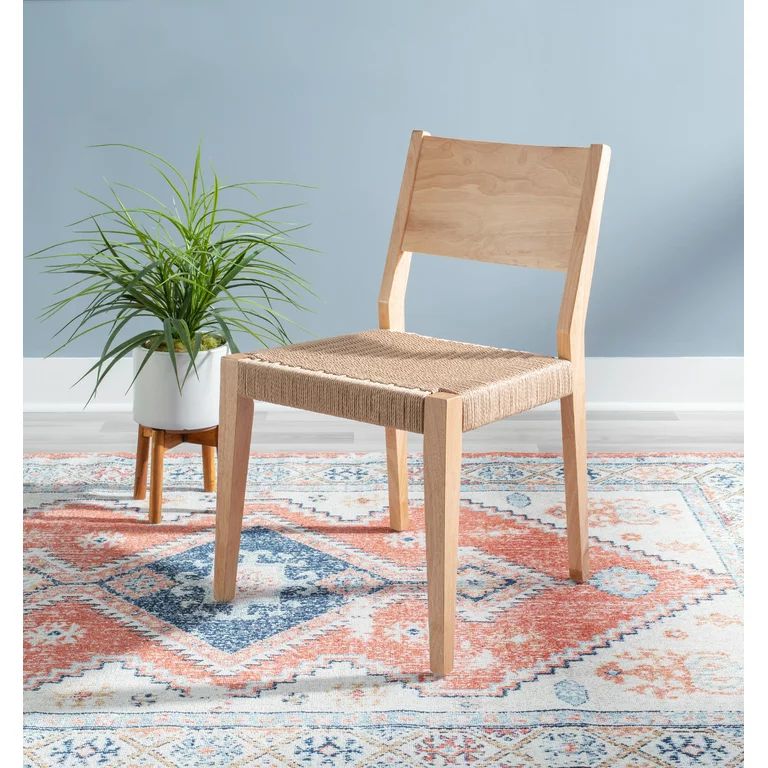 Holden Dining Chair, Set of 2, Natural with Handwoven Rope Seat | Walmart (US)