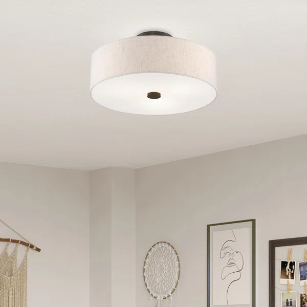 Paquette Fabric Semi Flush Mount | Wayfair North America