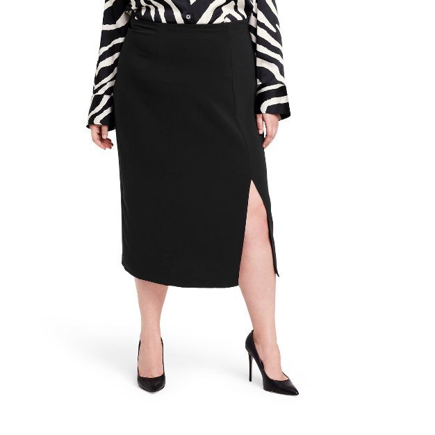 Women's High-Waist Slited Pencil Skirt - Sergio Hudson x Target Black | Target
