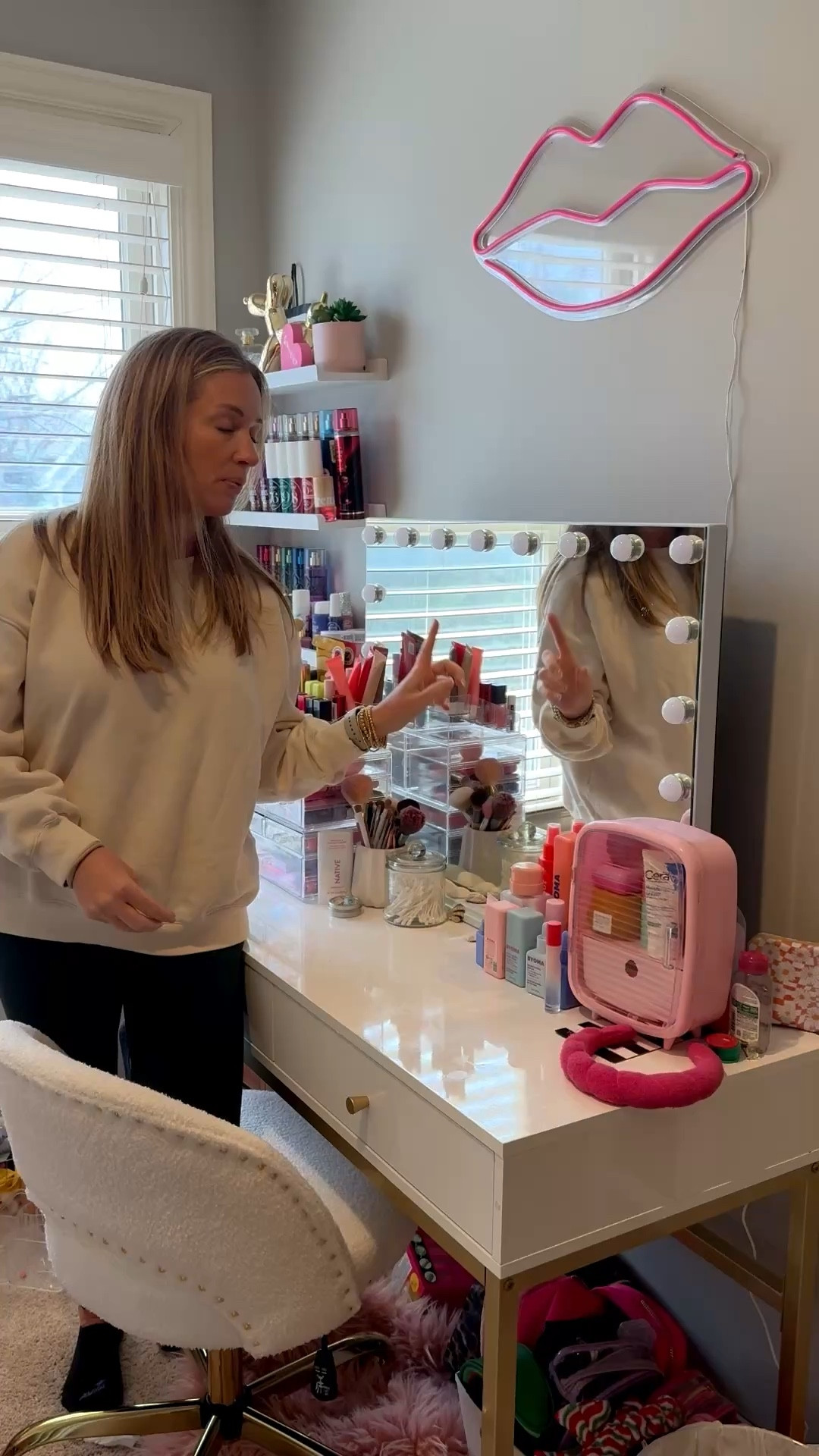 We love this LED lighted mirror for my daughter’s vanity and it’s on major sale! There are 3 light brightness levels, charging port and Bluetooth. She can listed to music or play a movie on her iPad while she’s getting ready. Can either stand up or hang on the wall.



#LTKBeauty #LTKHome