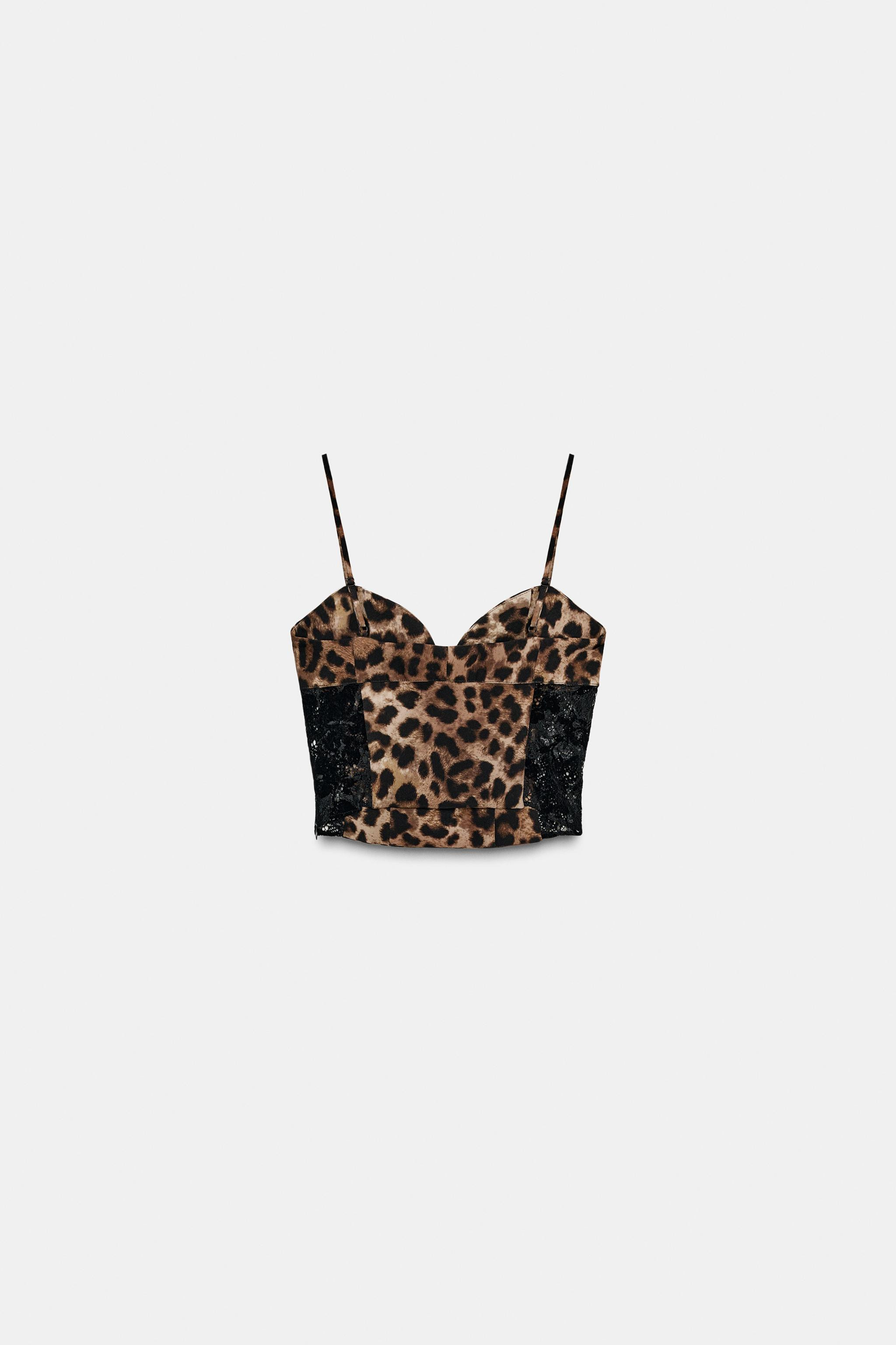 ANIMAL PRINT LACE TOP | Zara US