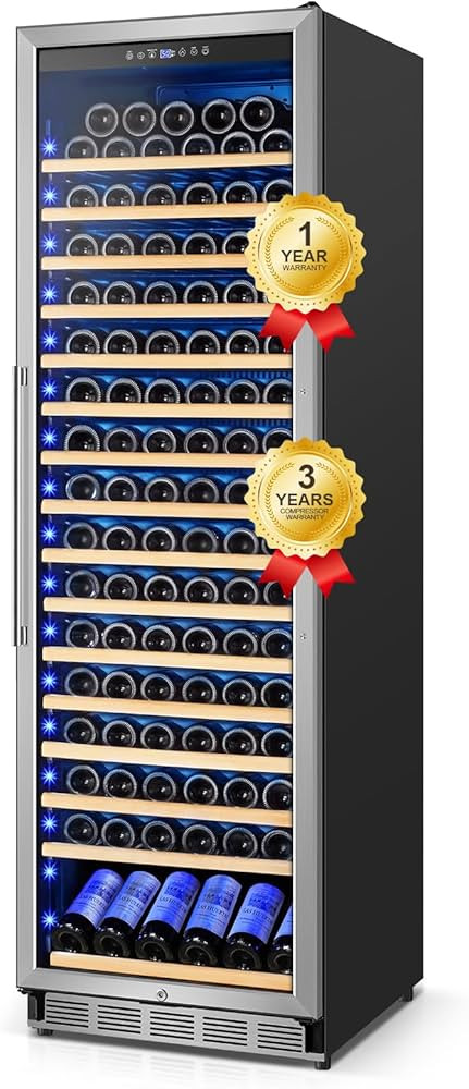 Wine Fridge 24 Inch, 190 Bottles Freestanding or Built-in Wine Cooler Refrigerator with Sliding R... | Amazon (US)
