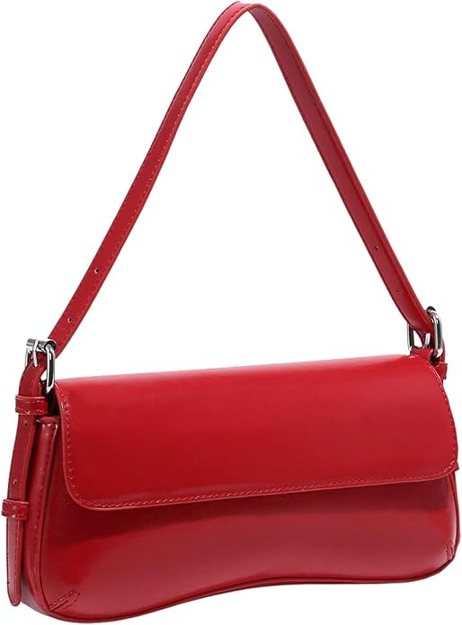 OYOANGLE Women's Pu Leather Flap Vintage Underarm Bags Top Handle Clutch Handbags Casual Mini Sho... | Amazon (US)