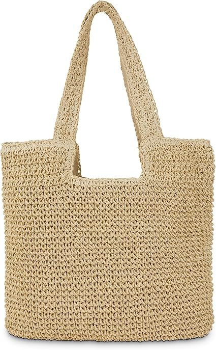 Straw Beach Tote Bag: Large Summer Boho Woven Bags - Rattan Handmade Shoulder Handbags for Women | Amazon (US)