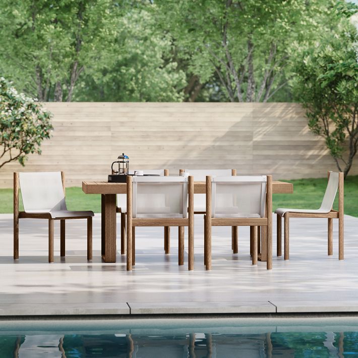 Portside Outdoor Dining Table (76.5") & Cusco Dining Chairs Set | West Elm (US)