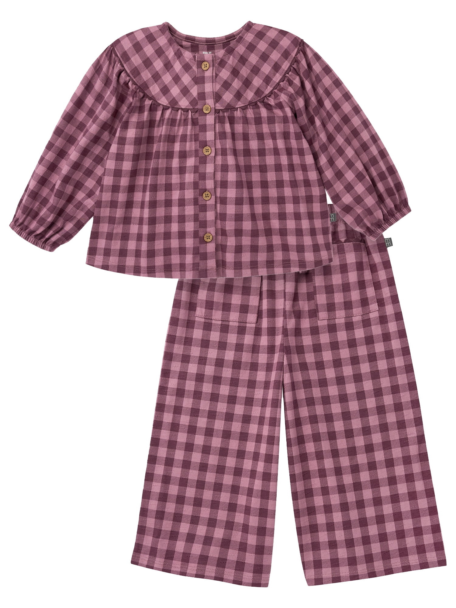 Modern Moments by Gerber Toddler Girl Ric Rac Top and Pant Set, 2-Piece, Sizes 12 Months - 5T | Walmart (US)