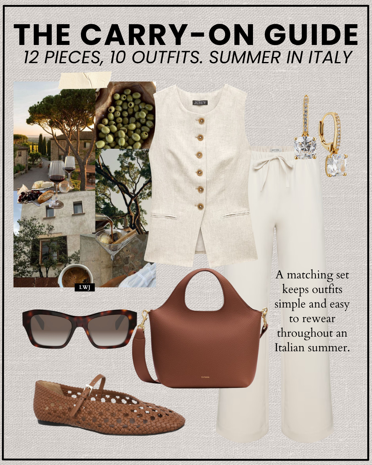 Summer outfit in Italy 

Summer style / linen matching set / vest / aritzia lodge pants / dressy outfit / minimal & chic

#LTKTravel
