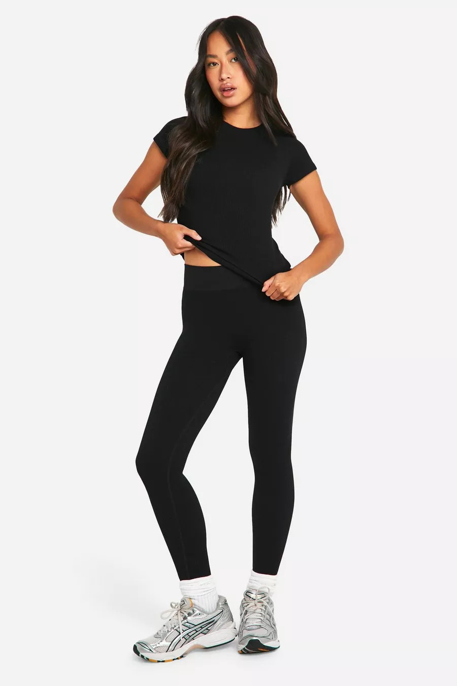 Seamless Contour Rib Legging | Boohoo.com (UK & IE)