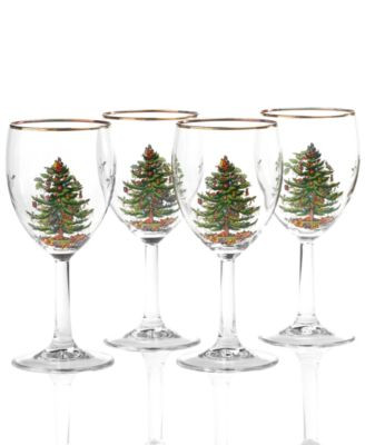 Spode Christmas Tree Wine Glasses, Set of 4 - Macy's | Macy's