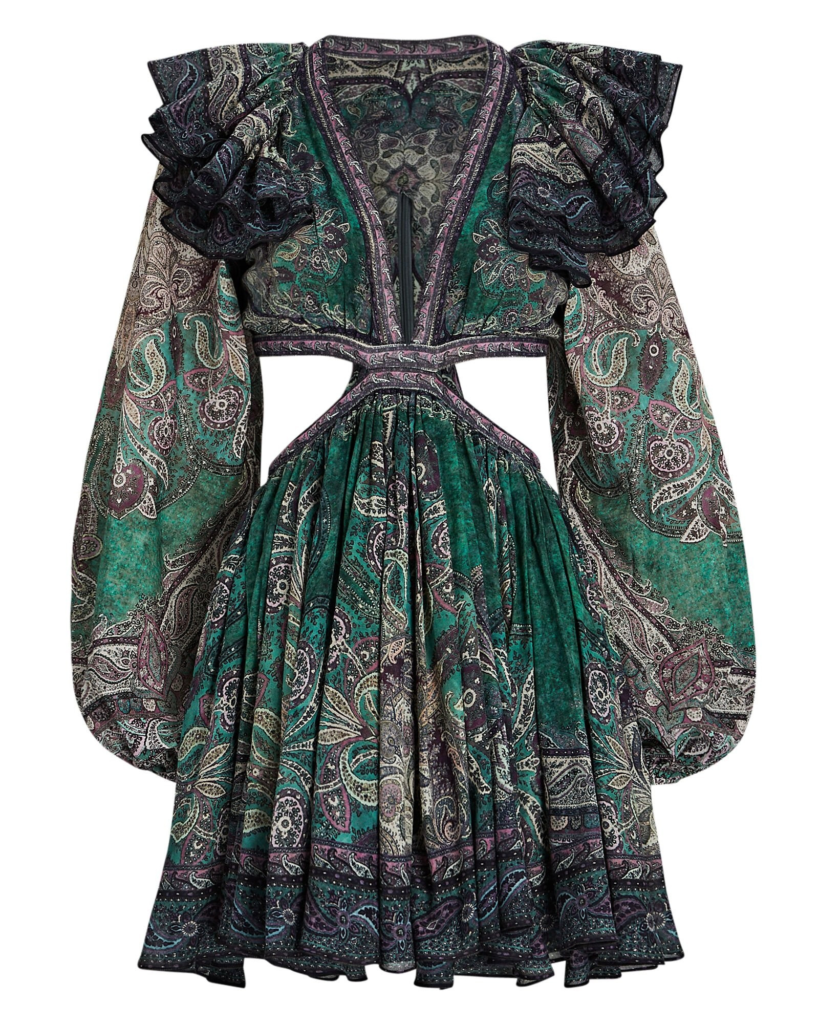 Anneke Cut-Out Ruffled Printed Mini Dress | INTERMIX