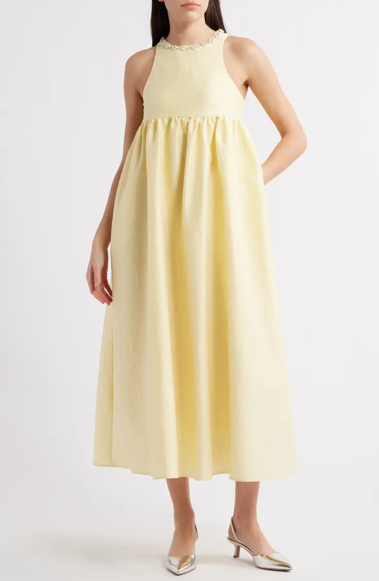 Darya Jewel Neck Sleeveless Midi Dress | Nordstrom