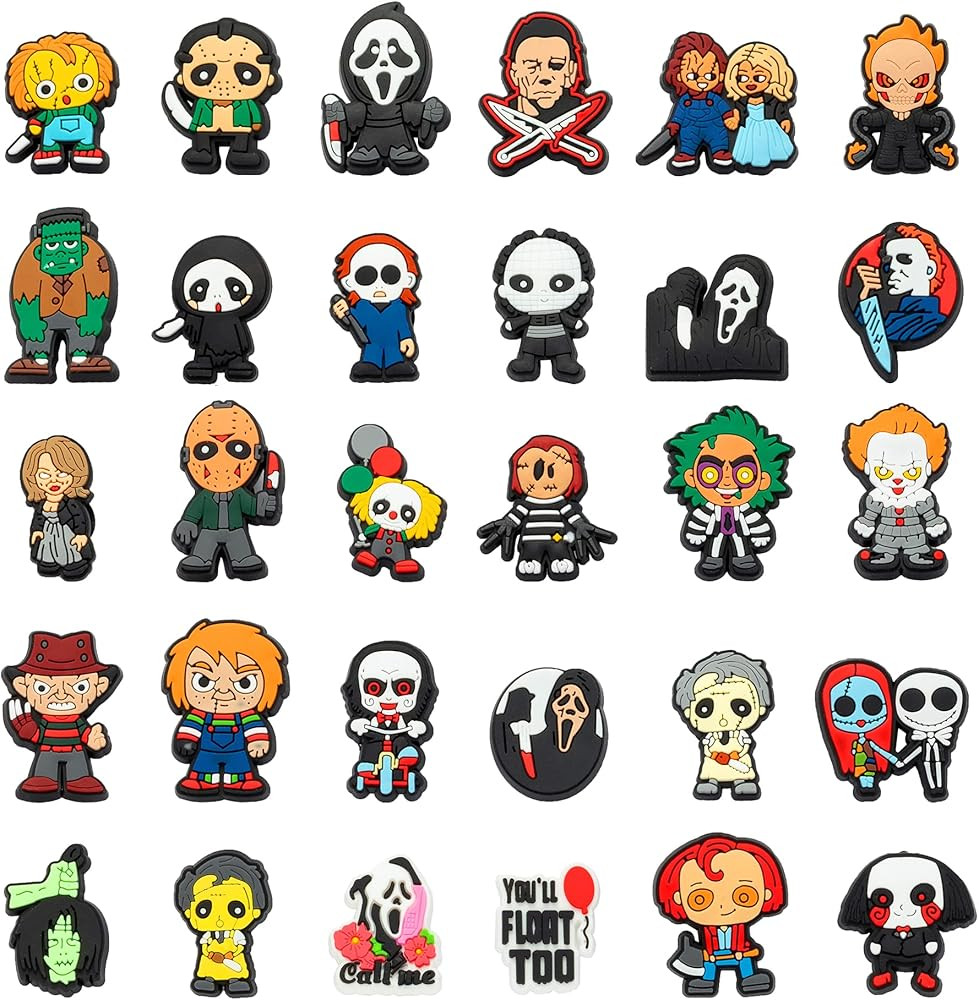 LOMOYATO Halloween Shoe Charms Horror Croc Charm Horror Movie Shoe Decoration Charms Pins Buckles... | Amazon (US)