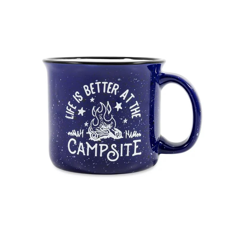 Camco Life is Better at The Campsite Speckled Mugs | Microwave and Dishwasher Safe | 4-Pack, Cera... | Walmart (US)