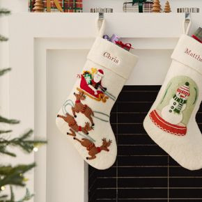 Felt Santa &amp; Sleigh Stocking | West Elm (US)