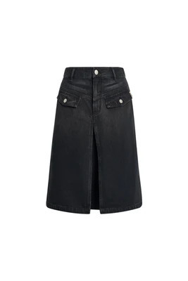 Ashley Pleated Utility Skirt in Cotton Denim | Fabrique