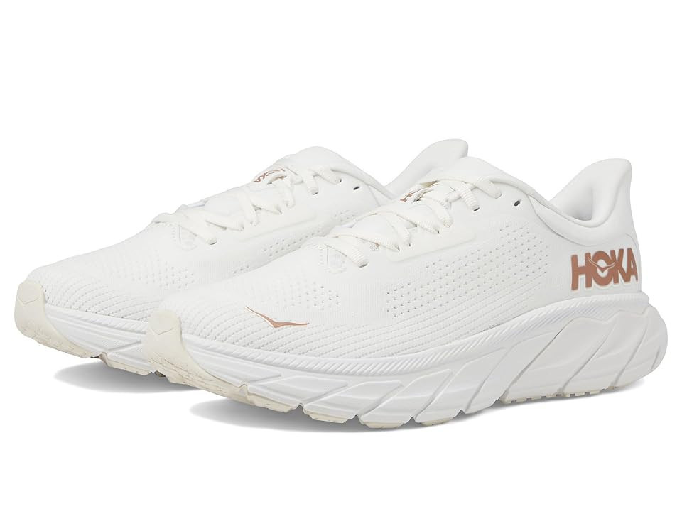 Hoka Arahi 7 Women's Shoes Blanc De Blanc/Rose Gold : 9.5 D - Wide, Synthetic/Textile | Zappos