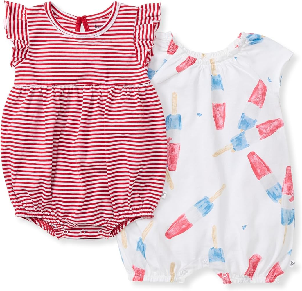 Burt's Bees Baby Romper, 100% Organic Cotton One-piece Bubble Shortall and Layette Set Girl Outfi... | Amazon (US)