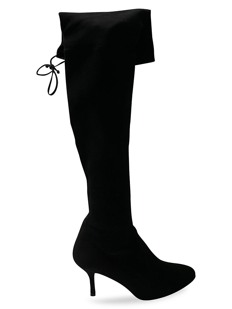 Stuart Weitzman Women's Black Suede Highland Heeled Boots - Black - Size 39.5 (9.5) | Saks Fifth Avenue OFF 5TH