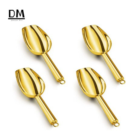 4-Piece Mini Ice Scoop Set 3 Ounce Stainless Steel Scoop Small Metal Food Scoops for Candy Flour Sug | Walmart (US)