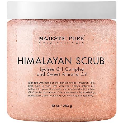 MAJESTIC PURE Himalayan Salt Body Scrub with Lychee Oil, Exfoliating Salt Scrub to Exfoliate & Mo... | Amazon (US)