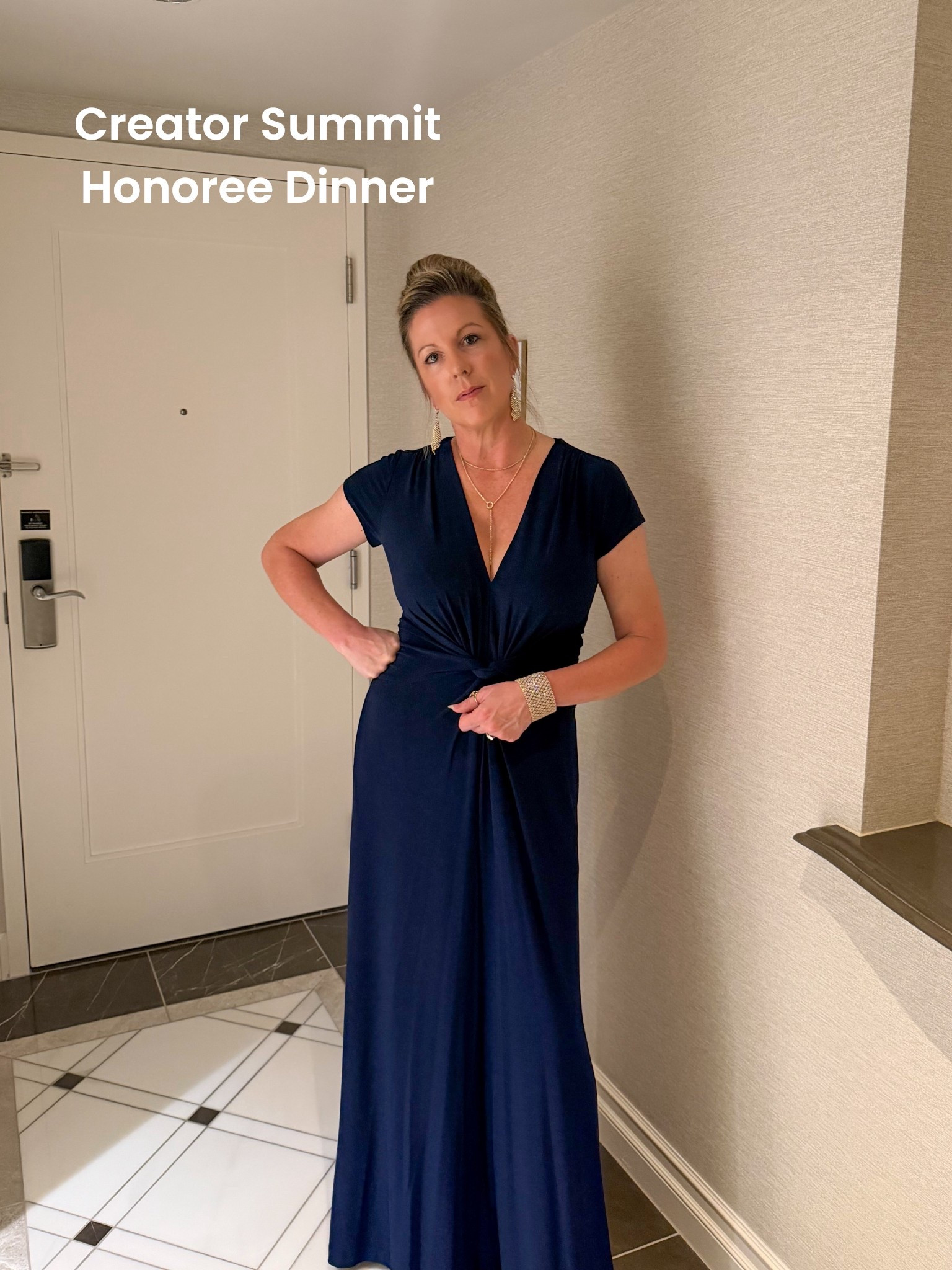 Your next gala, honoree dinner, celebration or summit: heavy weighted, lovely, stretchy, flattering jumpsuit and my favorite jewelry I’ve gotten in decades.  Drapey and wonderful.

#LTKTravel #LTKWedding #LTKOver40