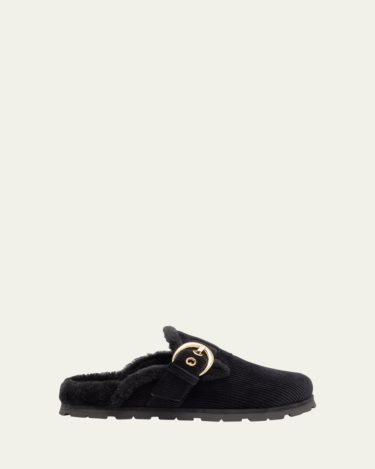 Chrystie Shearling-Lined Corduroy Mules | Bergdorf Goodman