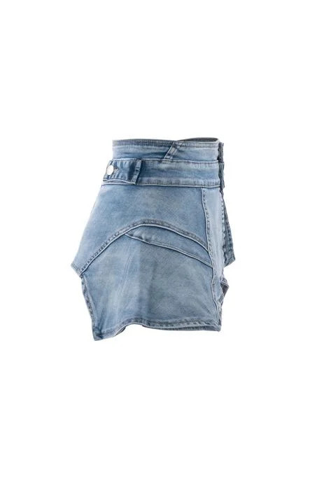 SOMETHIN EXTRA PEPLUM DENIM WAIST BELT IN LIGHT DENIM | AKIRA